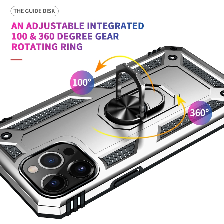  iPhone 14 Pro Max Skal Shockproof Hybrid Ring Silver