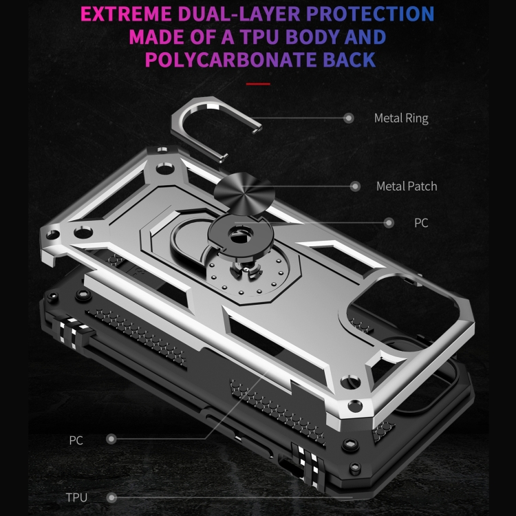  iPhone 14 Pro Max Skal Shockproof Hybrid Ring Silver