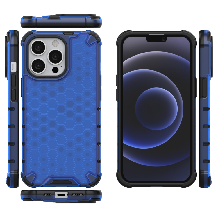  iPhone 14 Pro Max Skal Shockproof Honeycomb Hybrid Blå
