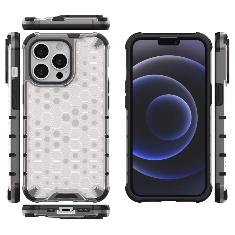  iPhone 14 Pro Max Skal Shockproof Honeycomb Hybrid Vit