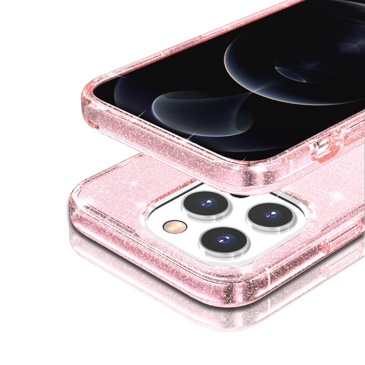  iPhone 14 Pro Max Skal Shockproof Glitter TPU Rosa