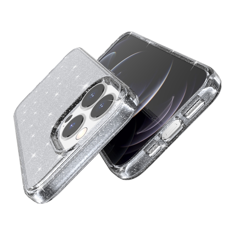  iPhone 14 Pro Max Skal Shockproof Glitter TPU Grå