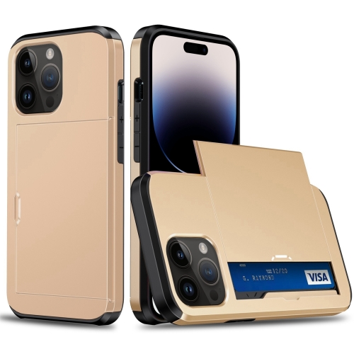  iPhone 14 Pro Max Skal Med Kortfack Guld