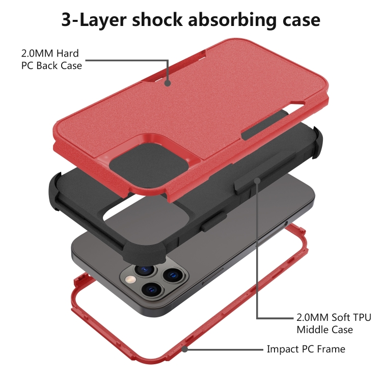 iPhone 14 Pro Max Skal Shockproof Hybrid Röd/Svart