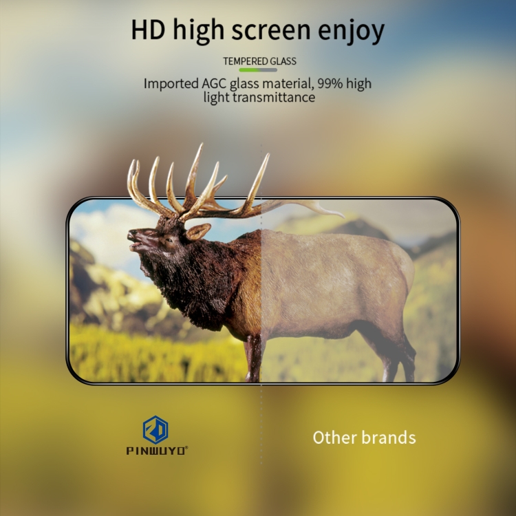 PINWUYO PINWUYO iPhone 14 Pro Max Skärmskydd 3D Heltäckande Härdat Glas