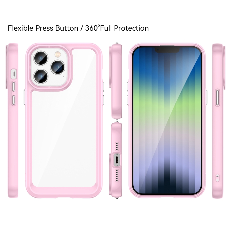  iPhone 14 Skal Akryl/TPU Ljus Rosa