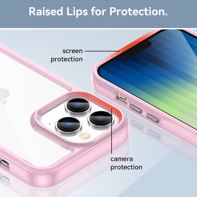  iPhone 14 Skal Akryl/TPU Ljus Rosa
