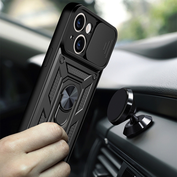  iPhone 14 Skal Armor Hybrid Ring CamShield Svart