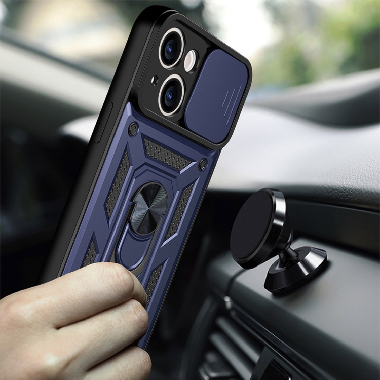  iPhone 14 Skal Armor Hybrid Ring CamShield Blå