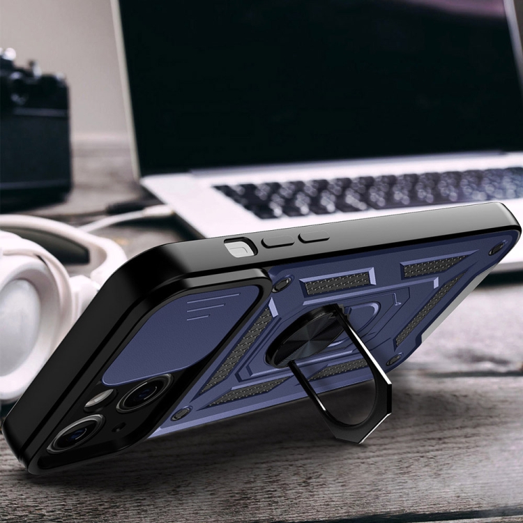  iPhone 14 Skal Armor Hybrid Ring CamShield Blå