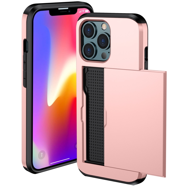  iPhone 14 Skal Hybrid Med Kortfack Roséguld