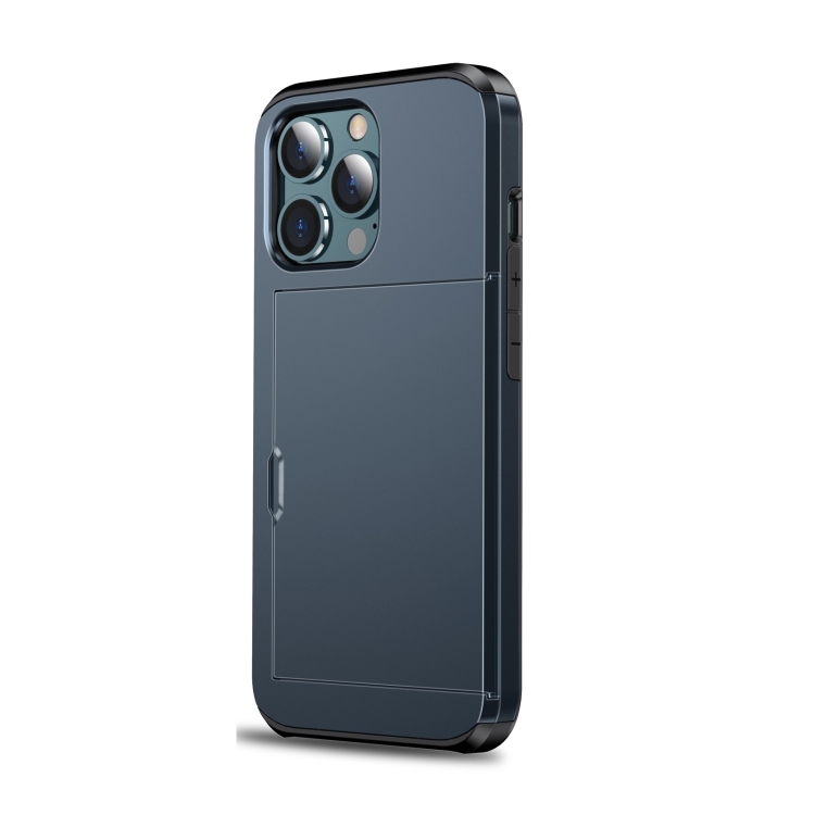  iPhone 14 Skal Hybrid Med Kortfack Mörk Blå