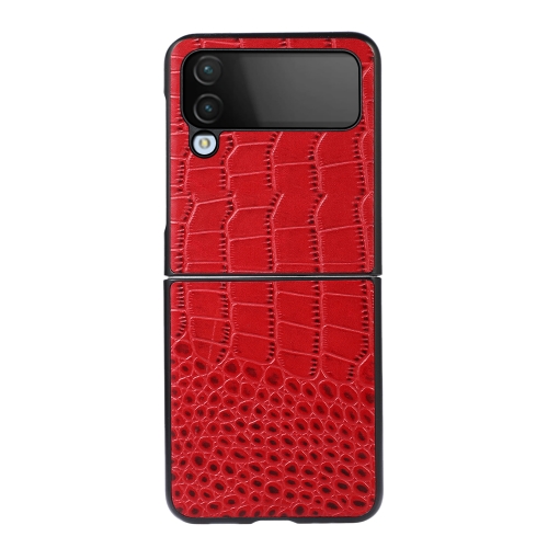  Samsung Galaxy Z Flip 4 Skal Krokodil Textur Läder Röd
