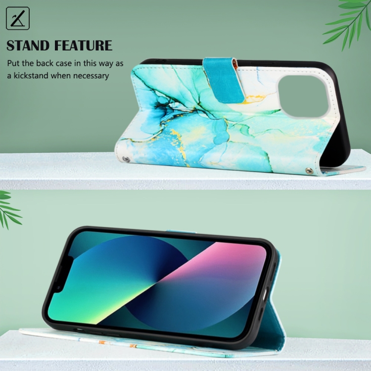  iPhone 14 Fodral Marmor Grön/Blå