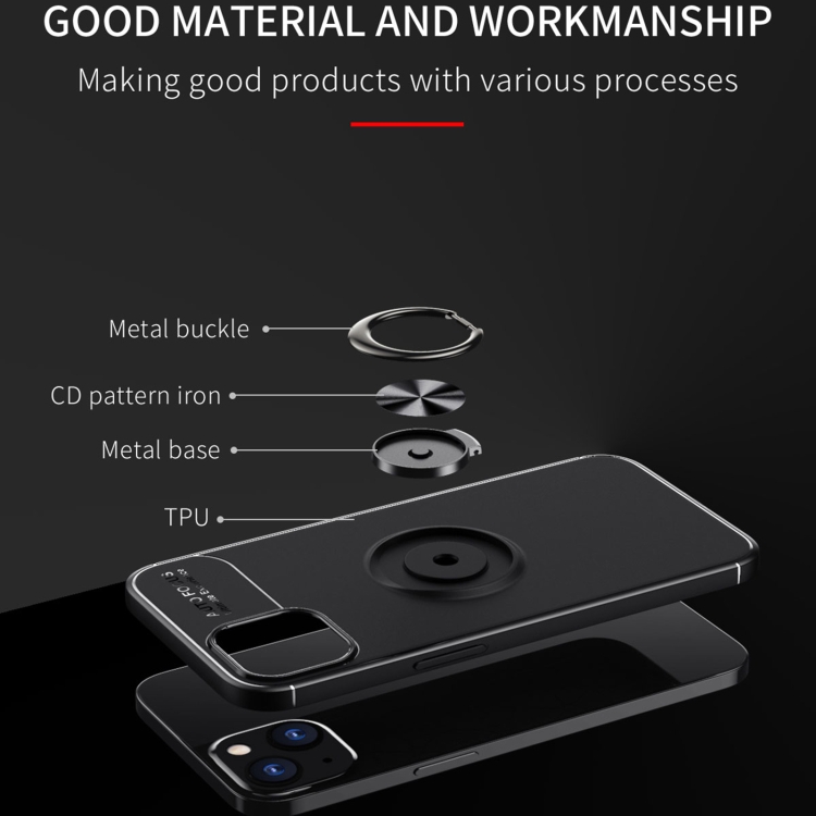  iPhone 14 Skal Ring Svart/Röd