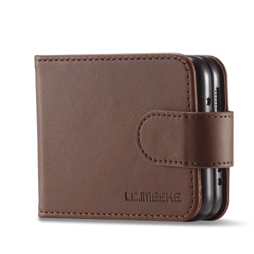 LC.IMEEKE LC.IMEEKE Galaxy Z Flip 4 Fodral Läder Brun