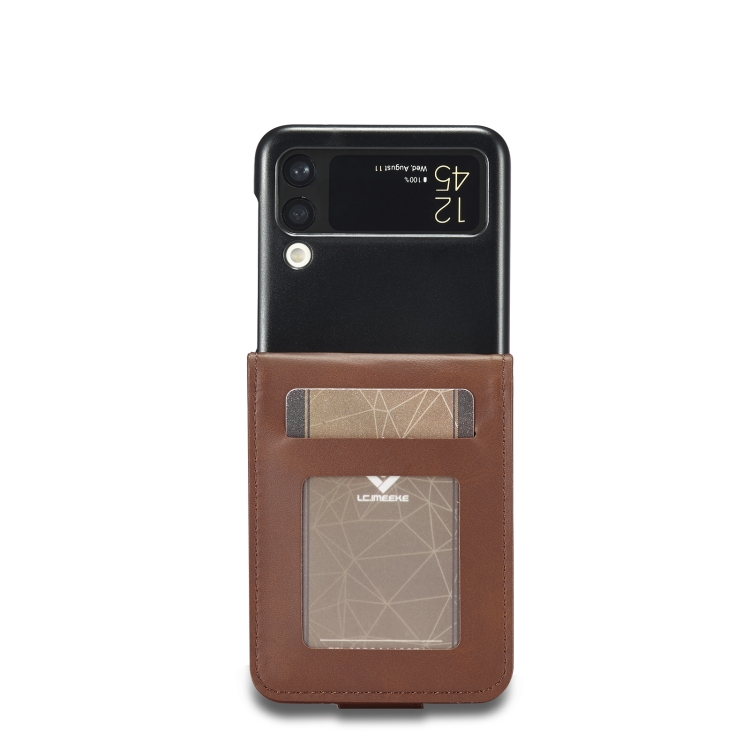 LC.IMEEKE LC.IMEEKE Galaxy Z Flip 4 Fodral Läder Brun