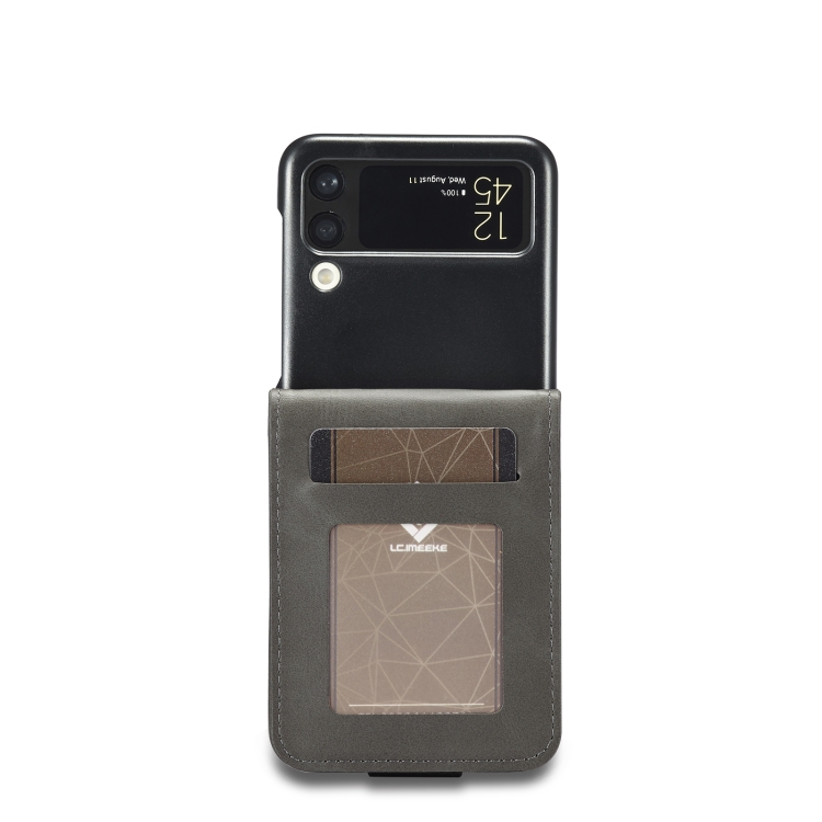 LC.IMEEKE LC.IMEEKE Galaxy Z Flip 4 Fodral Läder Grå