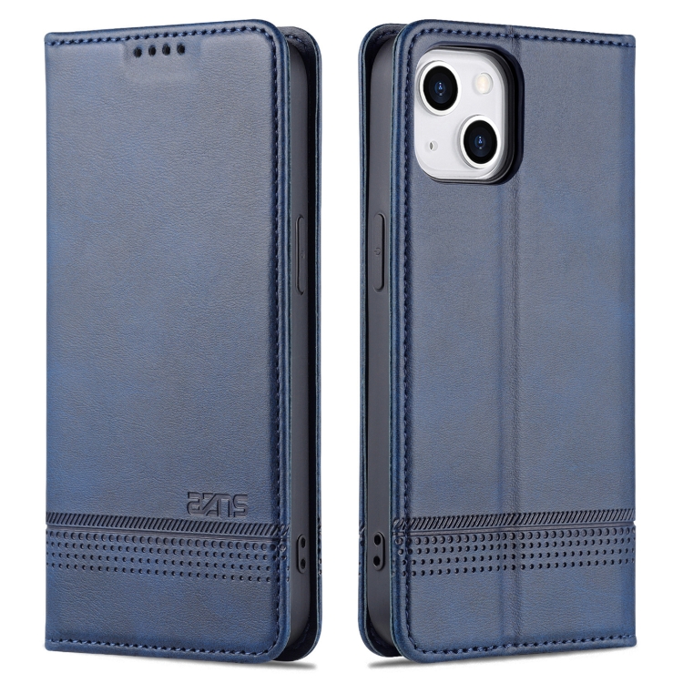 AZNS AZNS iPhone 14 Fodral Flip Läder Blå