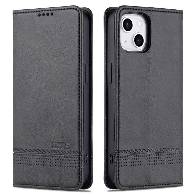 AZNS AZNS iPhone 14 Fodral Flip Läder Svart
