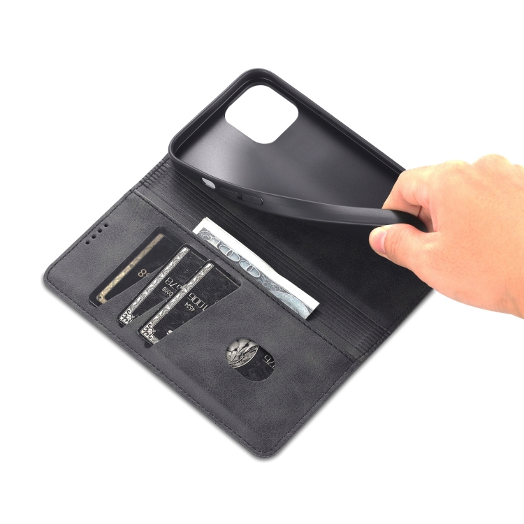 AZNS AZNS iPhone 14 Fodral Flip Läder Svart