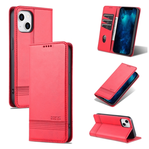 AZNS AZNS iPhone 14 Fodral Flip Läder Röd
