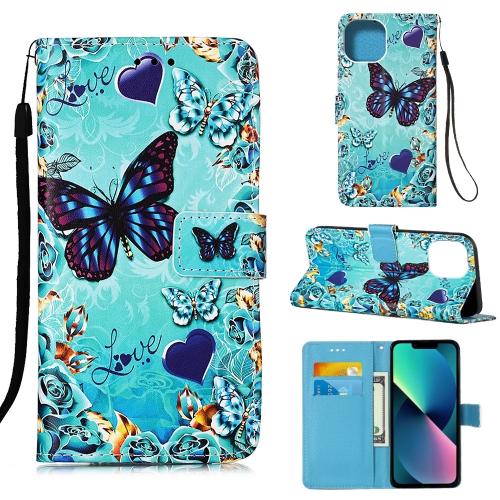 iPhone 14 Fodral Med Tryck Love Butterfly