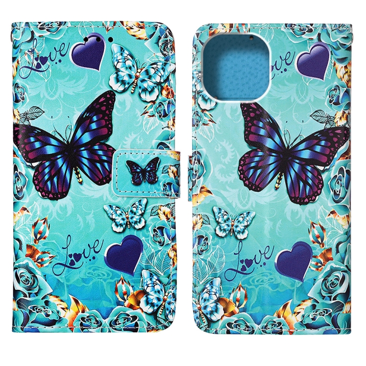  iPhone 14 Fodral Med Tryck Love Butterfly