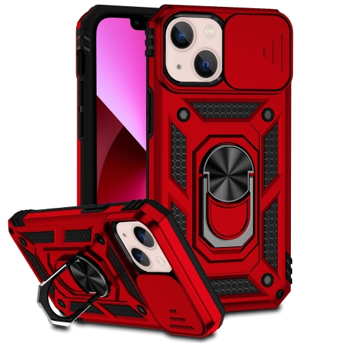  iPhone 14 Skal Ring Armor Med CamShield Röd