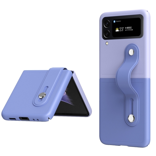  Galaxy Z Flip 4 Skal Kontrast Med Finger Strap Blå/Lila