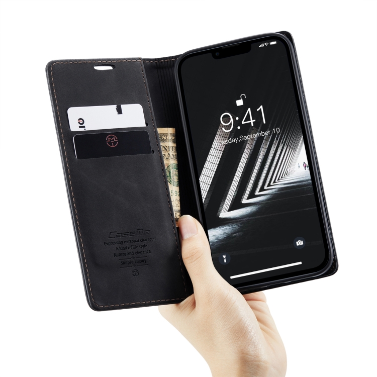 CASEME CASEME iPhone 14 Fodral Retro Flip Svart