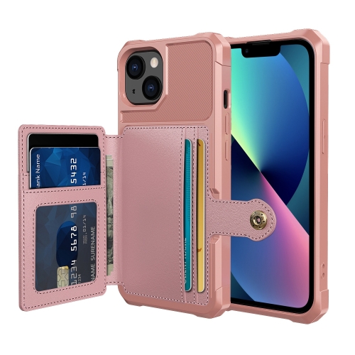  iPhone 14 Skal Med Magnetiskt Plånbok Roséguld