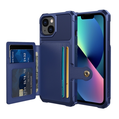  iPhone 14 Skal Med Magnetiskt Plånbok Navy Blue