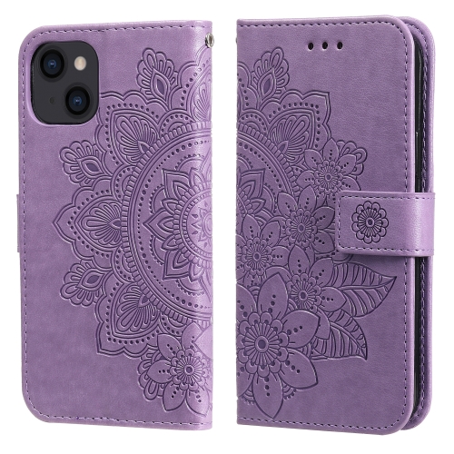  iPhone 14 Fodral Mandala Blomma Lila
