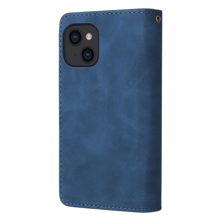  iPhone 14 Fodral Multifunktionell Flerfack Blå