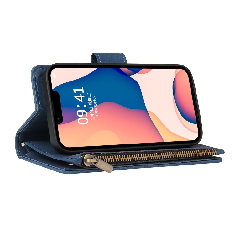  iPhone 14 Fodral Multifunktionell Flerfack Blå