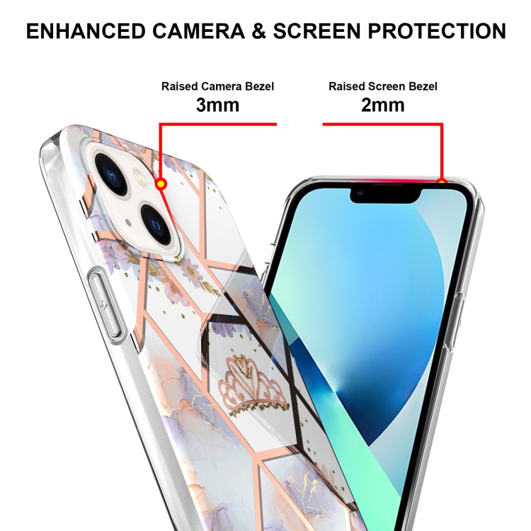  iPhone 14 Skal Marmor TPU Krona