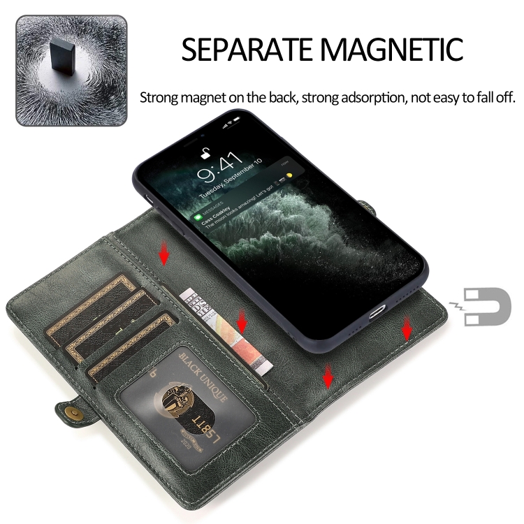  iPhone 14 2in1 Flerfack Magnet Fodral / Skal Grön