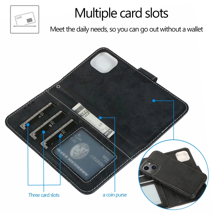  iPhone 14 Fodral 2in1 Magnet Fodral / Skal Svart