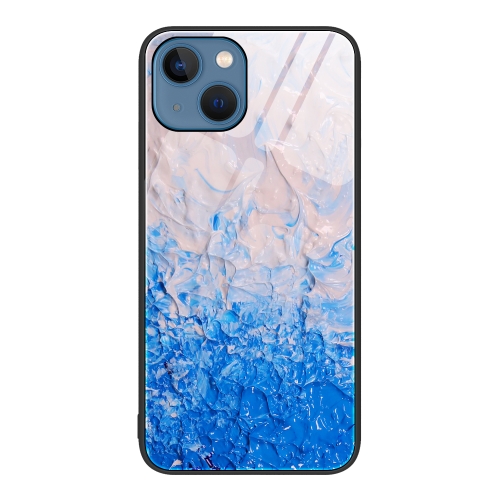  iPhone 14 Skal Marmor Härdat Glas Ocean Waves