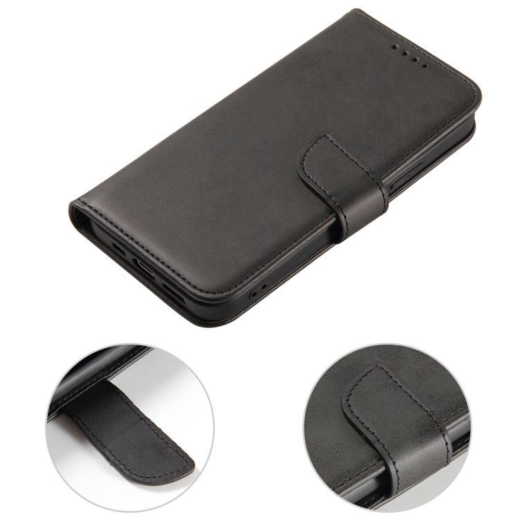  iPhone 14 Fodral Solid Läder Svart