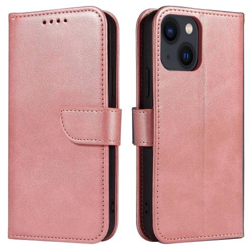  iPhone 14 Fodral Solid Läder Roséguld