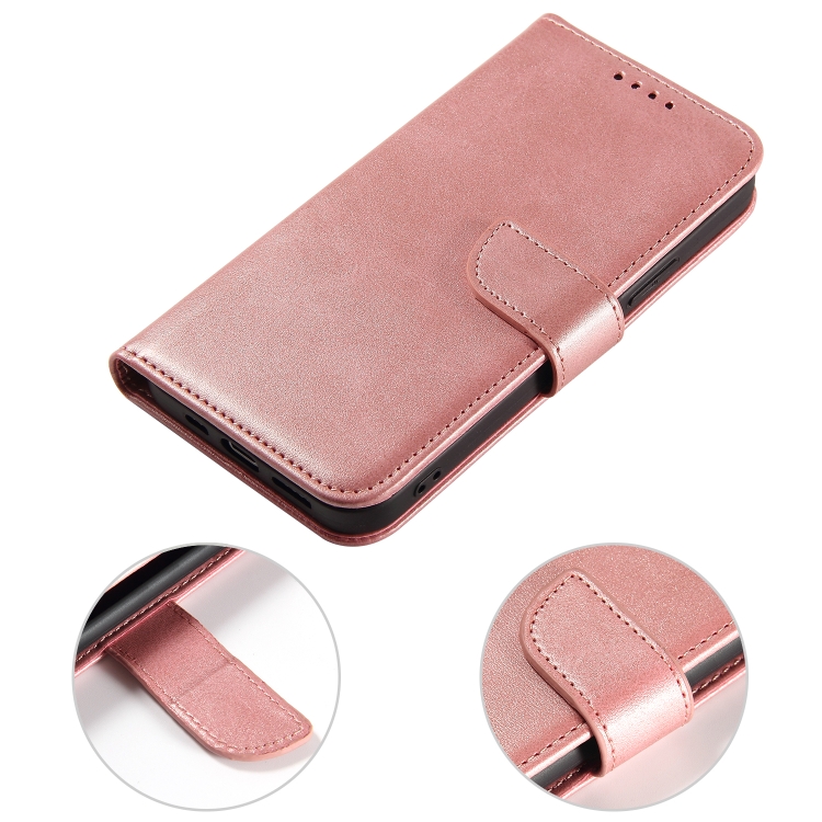 iPhone 14 Fodral Solid Läder Roséguld