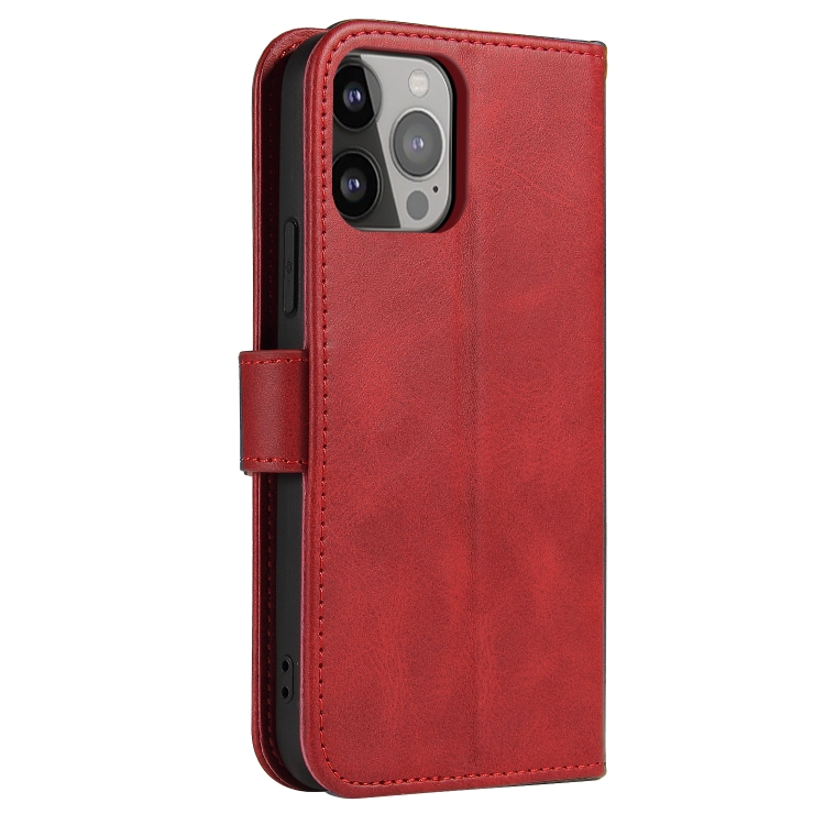  iPhone 14 Fodral Solid Läder Röd