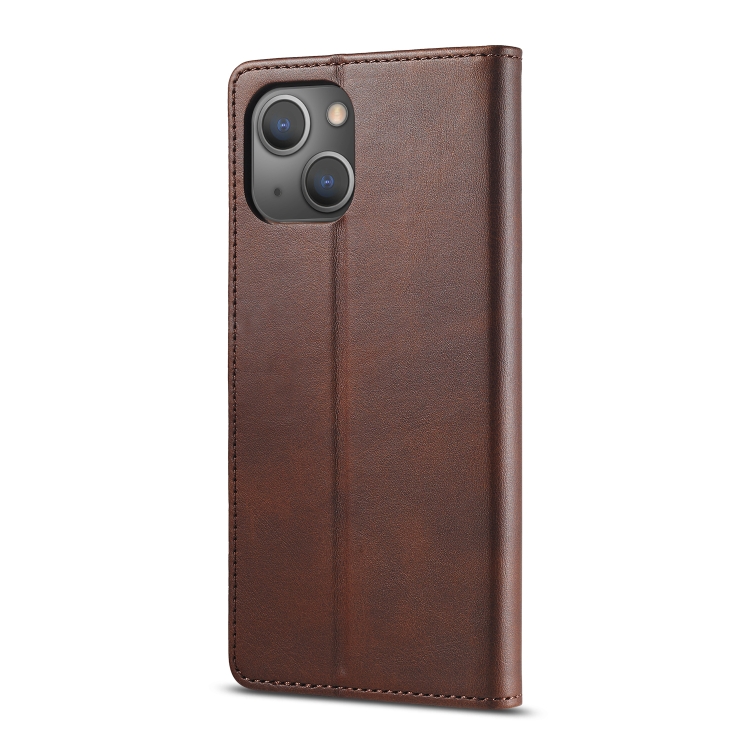 LC.IMEEKE LC.IMEEKE iPhone 14 Fodral Läder Brun