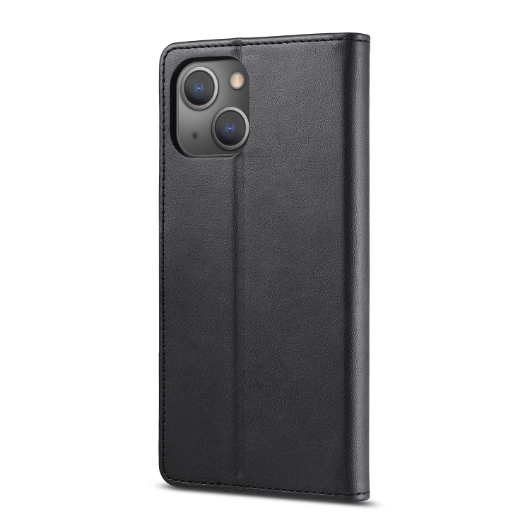 LC.IMEEKE LC.IMEEKE iPhone 14 Fodral Läder Svart