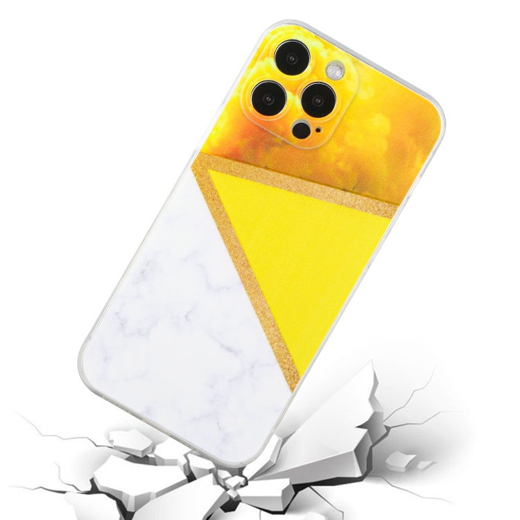  iPhone 14 Pro Skal Marmor TPU Gul