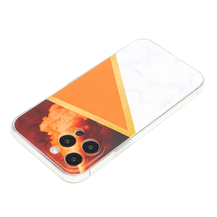  iPhone 14 Pro Skal Marmor TPU Orange