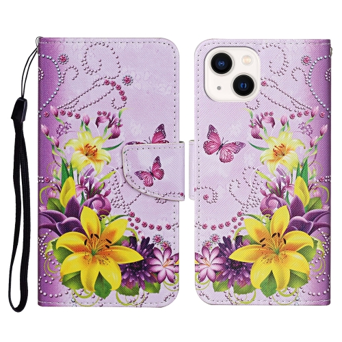  iPhone 14 Fodral Med Tryck Gula Blommor