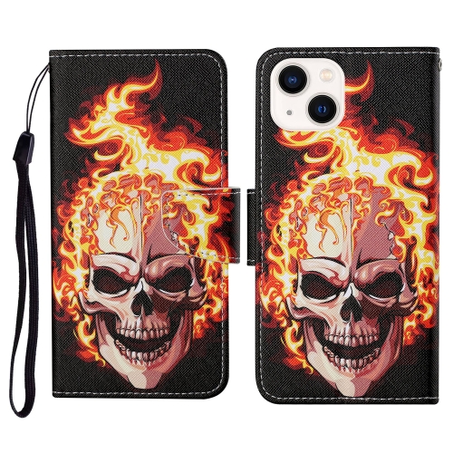  iPhone 14 Fodral Med Tryck Flame Skull